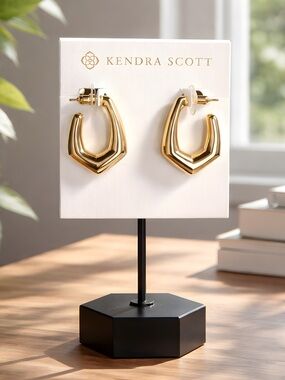 Kendra Scott Polished Gold Sculptural Hoop Earrings